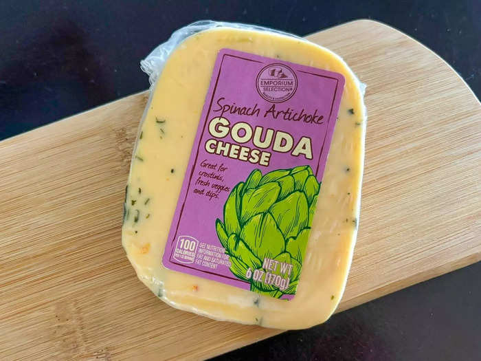 I couldn’t wait to add the Emporium Selection spinach-and-artichoke Gouda to a cheese board.