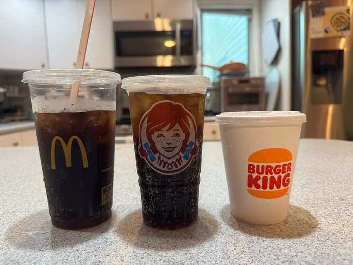 The standard Burger King drink that comes with the $5 meal was visibly smaller than the drinks from the other chains.