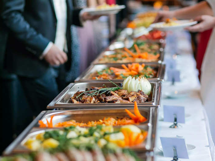 Family-style buffets are another played-out choice for weddings. 