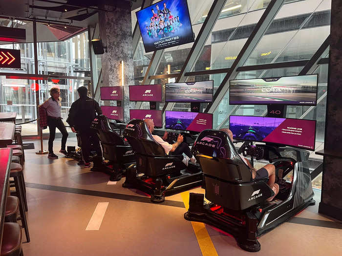 The simulators are immersive, with multiple high-resolution screens offering different angles on the race. The surround sound makes it feel like you