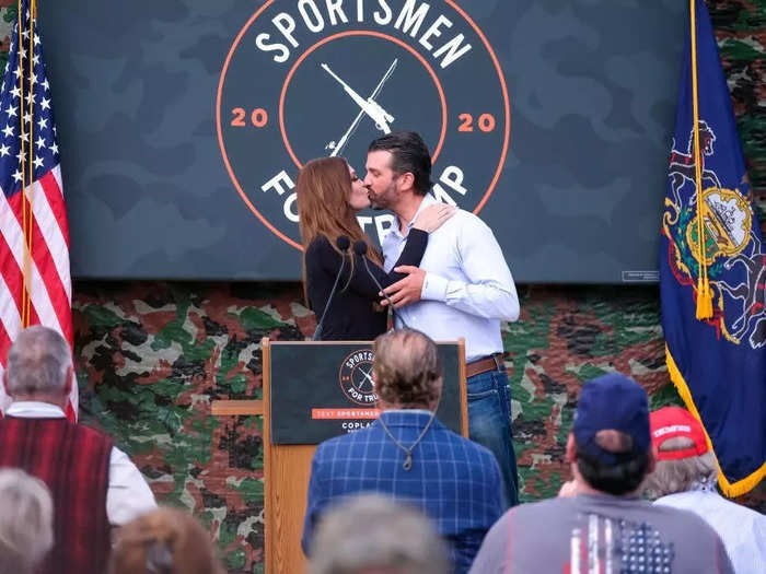 August 2020: They kissed onstage at a rally in Coplay, Pennsylvania.