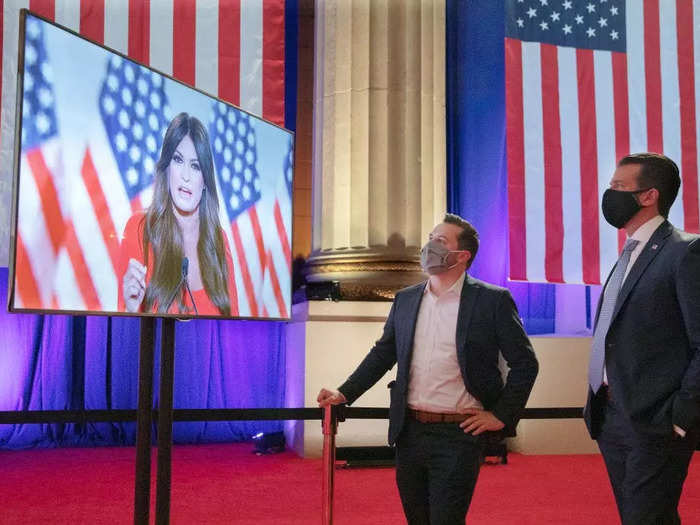 August 2020: Trump Jr. watched Guilfoyle record her heated speech for the Republican National Convention.