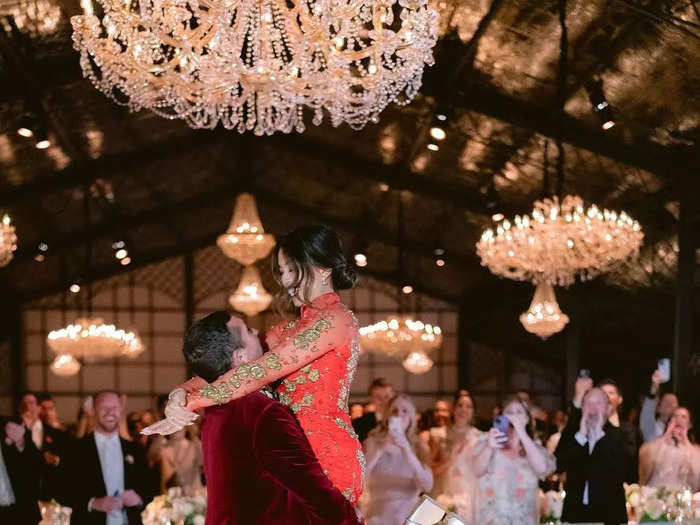 Lee also wore the red dress during her first dance with Shea, which she said she