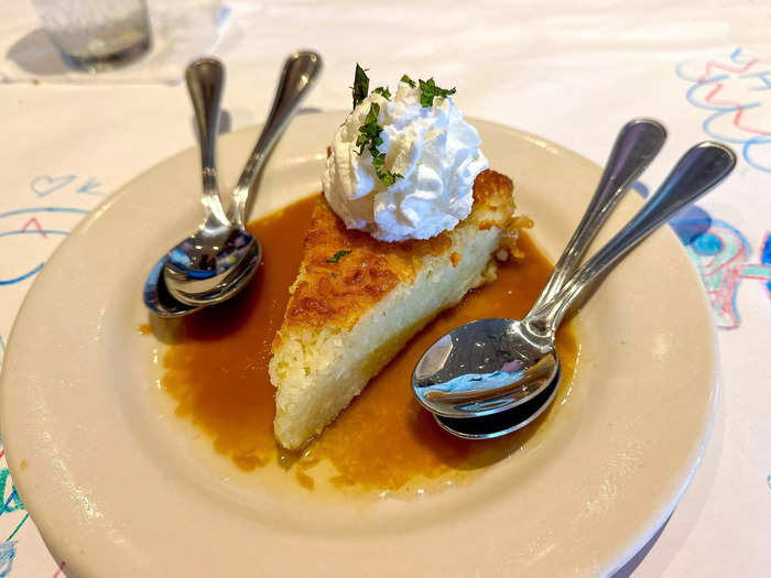 For dessert, we shared a slice of drunken coconut pie.