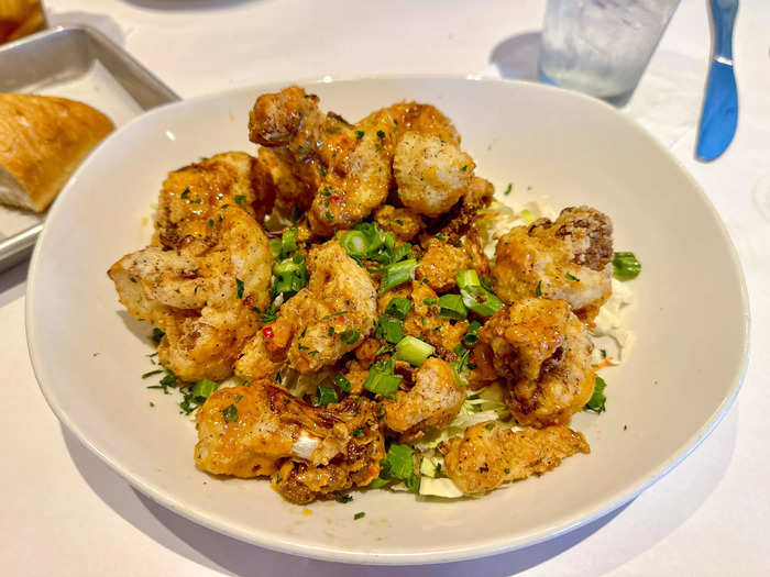 We shared a crispy-cauliflower appetizer from the seasonal menu.