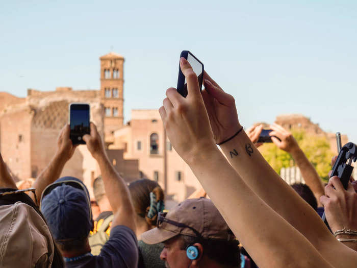 The four-story structure also offered views of surrounding sites, but those areas were just as crowded.