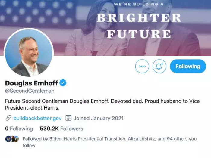 January 2021: Twitter, now known as X, created the first-ever official second gentleman account for Emhoff in the days before Harris