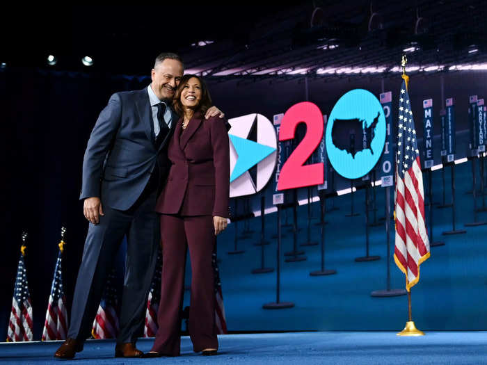 August 2020: Emhoff, who took a leave of absence from his legal firm, joined Harris at the 2020 Democratic National Convention.