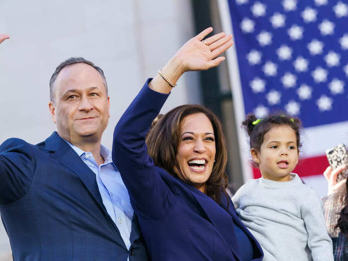 January 2019: Harris launched her presidential campaign with Emhoff by her side.