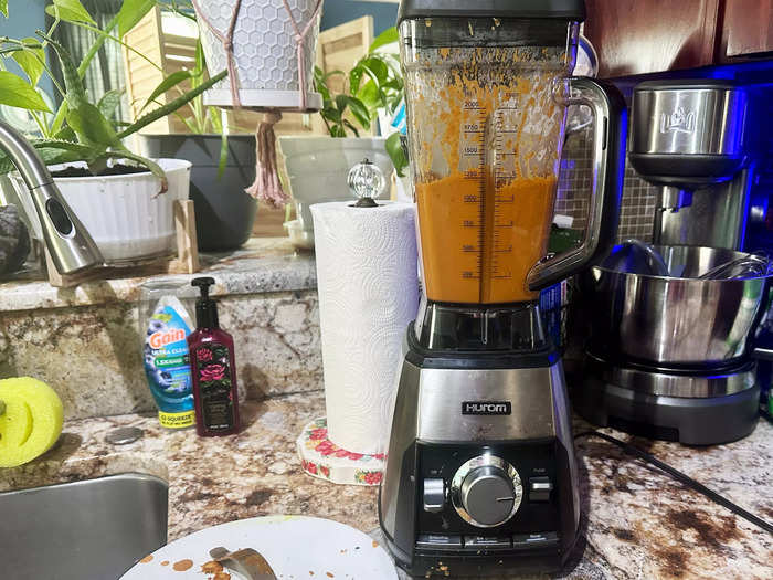 Puréeing the curry in a blender was messy but worth it.