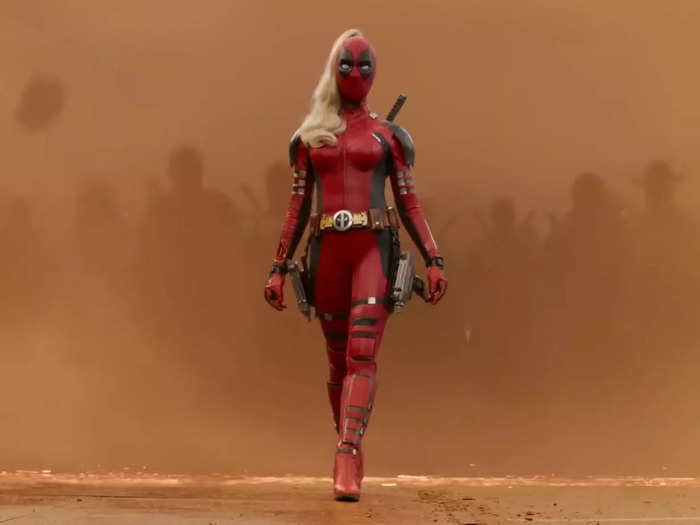 Blake Lively appears as Ladypool, a female variant of Deadpool.