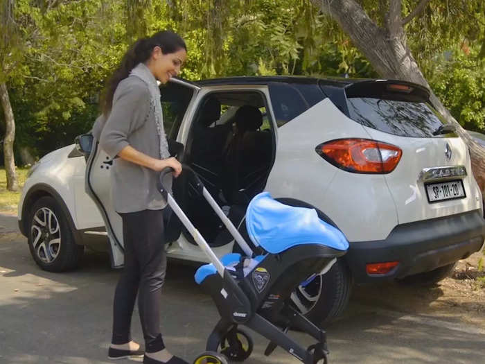 A car seat and a stroller in one