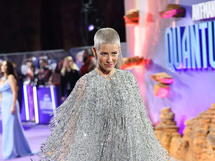 Later that month, Lilly dyed her hair silver to match this fringed look.