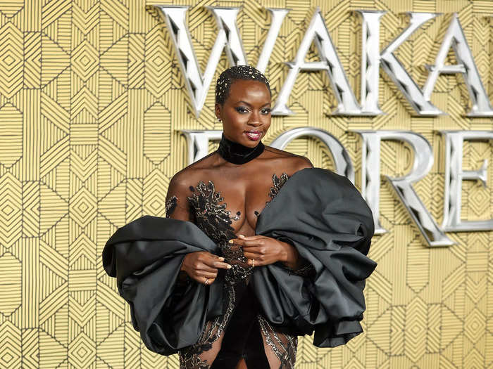 Gurira stunned once again at the London premiere in November 2022.