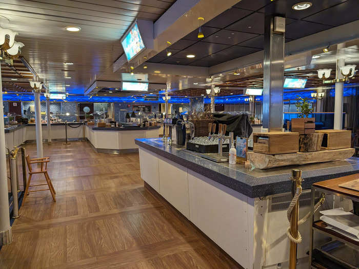 The ship had several dining options, including a buffet. 