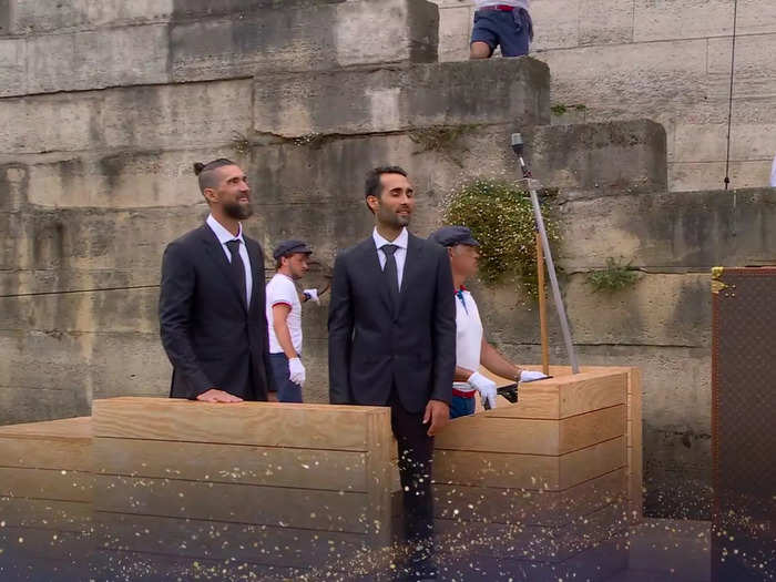 Michael Phelps and Martin Fourcade made a somewhat strange cameo. 