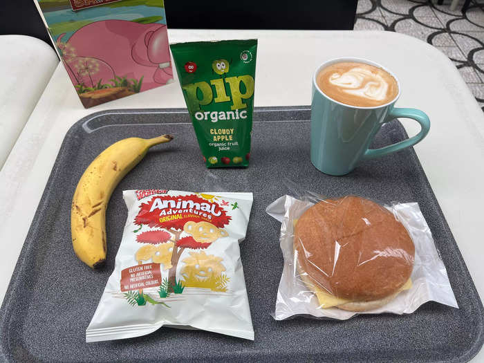 After looking at all the exhibitions, it was time to test the food. To ensure young visitors were being fed well, I ordered the Jungle Safari kids meal for £6 ($7.80) and an oat latte for £3.65 ($4.70).