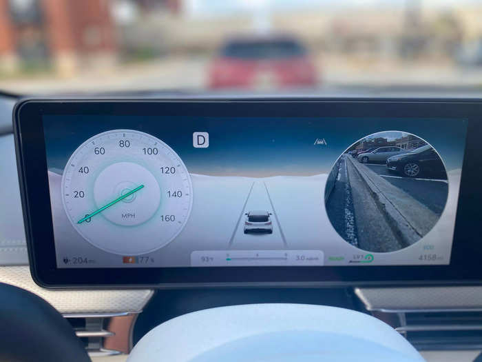 The digital gauge cluster is home to the blind spot view monitor. 