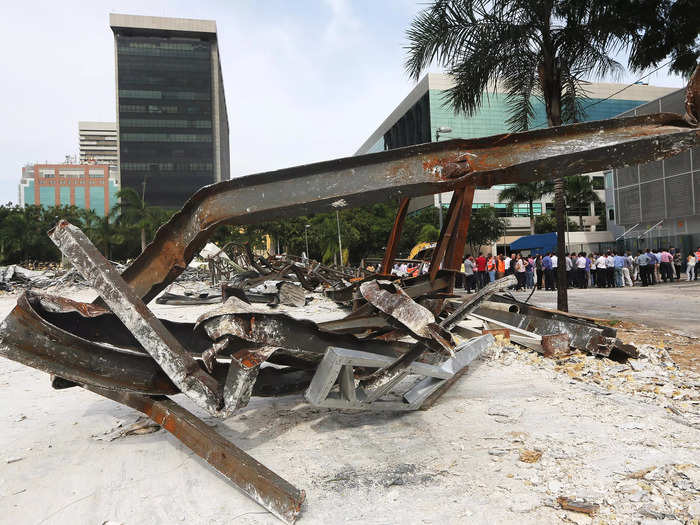 Parts of the Olympic complex became a health hazard after destruction, like the Rio Media Center.