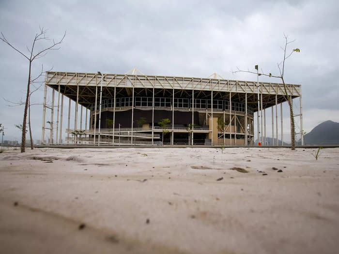 The Summer Olympics were held in Rio de Janeiro in the summer of 2016. In the eight years since, venues like this aquatics stadium have become a ghost town.