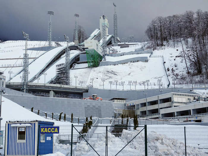 But the rest of the structures have barely been touched, like these ski jumps in Estosadok.