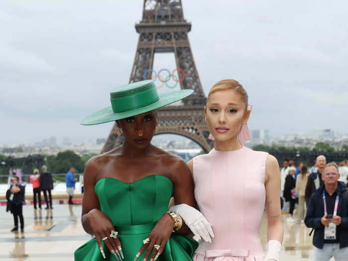 Cynthia Erivo and Ariana Grande attended the opening ceremony together, channeling their "Wicked" characters.