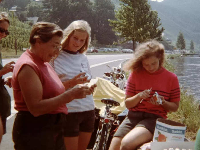 Sometimes, families would leave the car and camper behind for the day and hit the road on bikes.