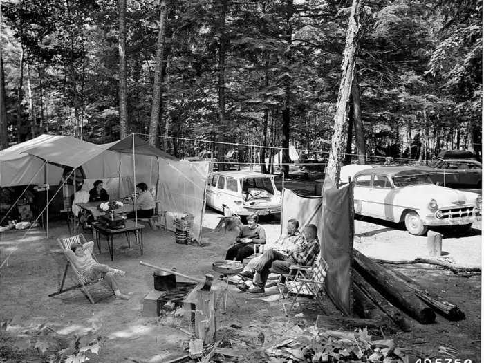 On their road trips, some Americans would camp, opening them up to a new world of hiking trails, water sports, campfire cooking, and lots of Jiffy Pop.