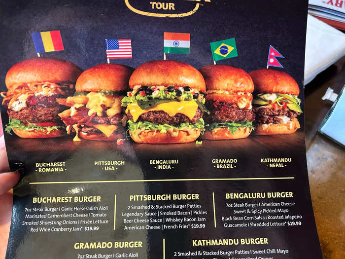 My partner ordered a steak burger from a limited-edition menu. 