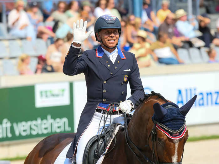 The oldest Olympian competing on Team USA is 59-year-old equestrian Steffen Peters.