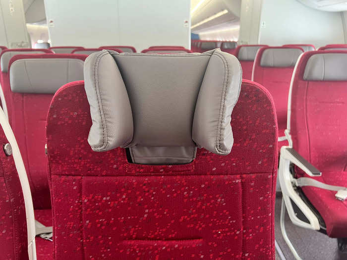 The economy seats also have adjustable headrests that slide up and fold at the sides.