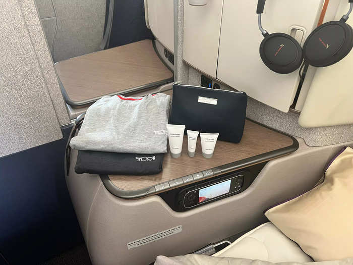 Plus, passengers get Ferragamo amenity kits and Tumi pajamas.