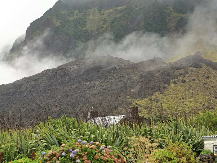 Scientists visit the island to gather information on the rare plant and animal species living on the island among the volcanic rock.