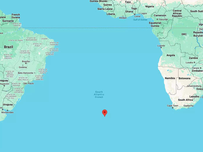 It lies at the edge of an island, Tristan da Cunha, in the middle of the South Atlantic Ocean.