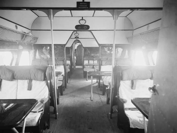 Railway carriages were spacious and well-lit.