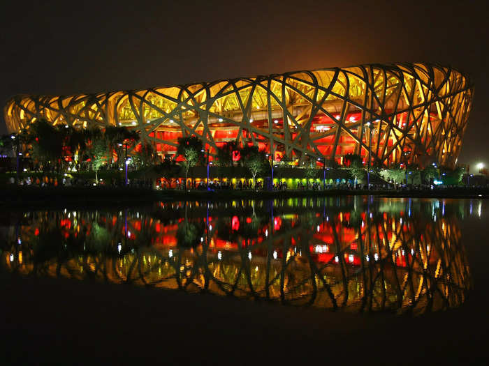 In 2008, the Summer Olympics were held in Beijing. The festivities opened and closed at the Beijing National Stadium.