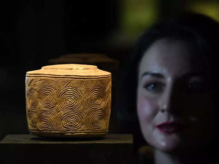 Intricately carved drums accompanied children to their graves