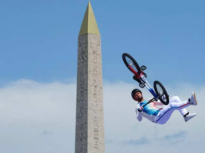 Emmanuel Dunand captured Anthony Jeanjean of France flying through the air during the men