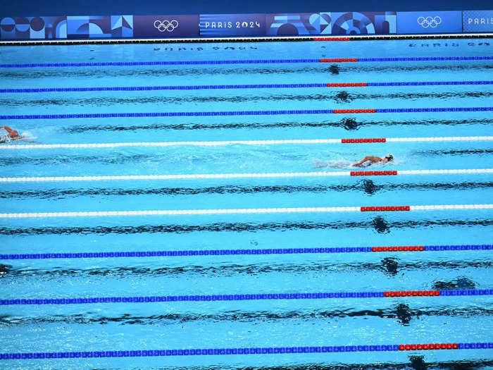 Katie Ledecky made it difficult for camera operators to show her in the same frame as other swimmers with her incredible speed.