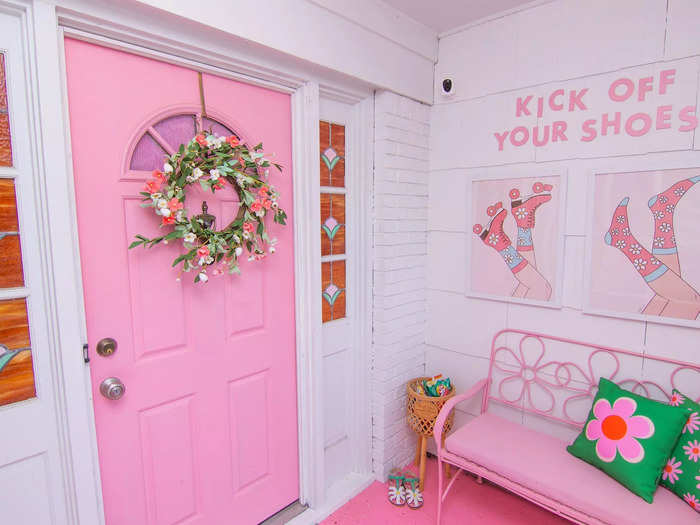 Pink might be an unusual color for a front door, but it made the most sense to Gabrielle.