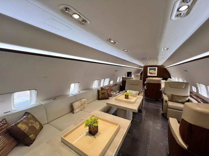 The cabin is enormous, with more than 15 seats.