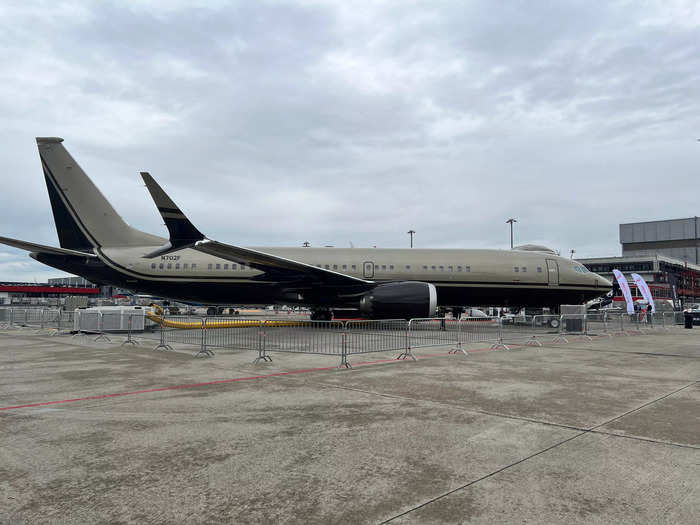 At EBACE, a business aviation conference in Geneva, Boeing displayed the first 737 Max 8 to be turned into a private jet.