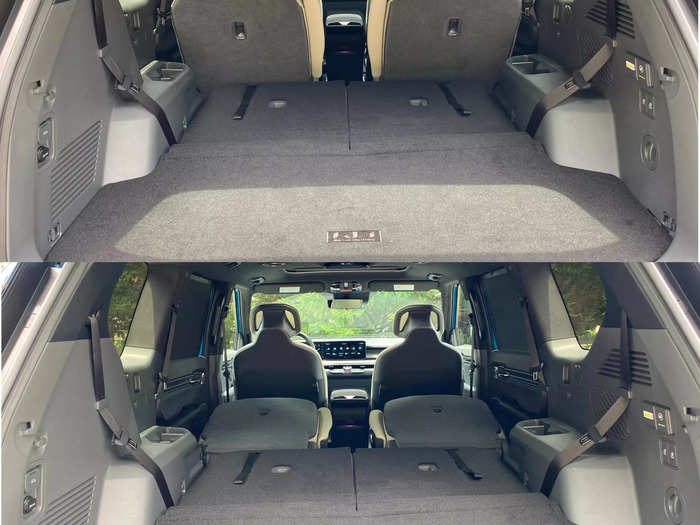 Fold down the second and third-row seats for additional cargo capacity.