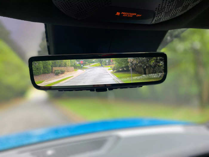 Above is the center console is a smart rear vision camera.