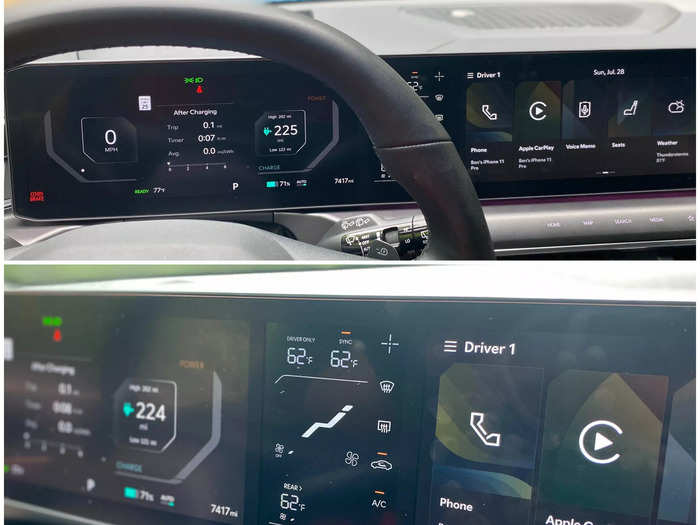 Another bad design choice is the placement of the climate control screen.