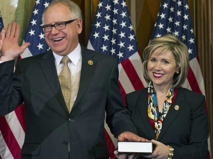 Walz met his wife, Gwen, when the two were teachers at the same school in Nebraska.