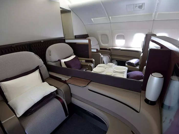 The elegant seats are on the front of the A380