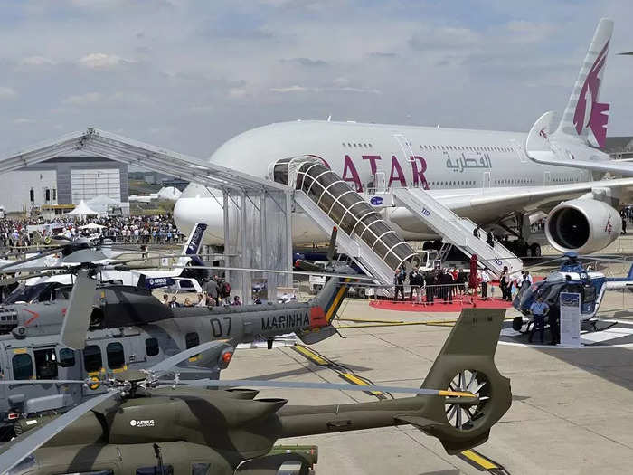 The plane holds up to 517 people in three classes. 