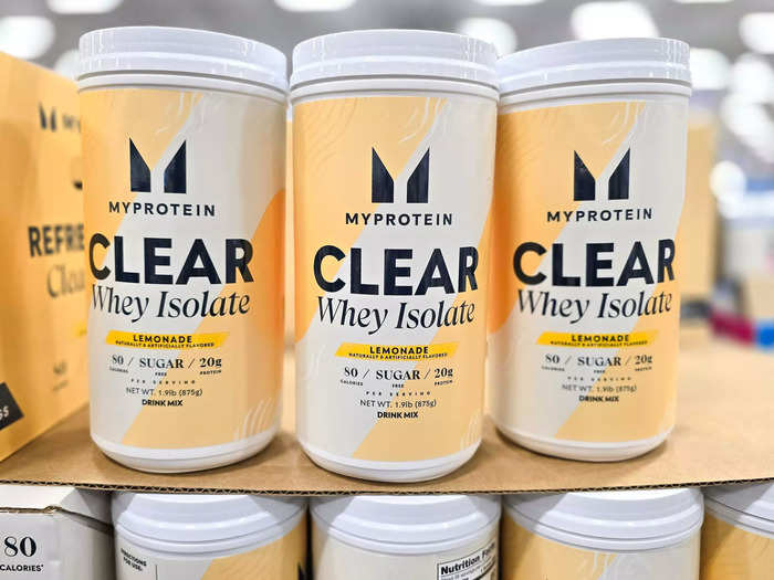 The Myprotein Clear whey-isolate lemonade is great to drink before or after a workout.