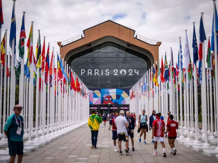 The dining hall in the Olympic Village serves up to 40,000 meals a day, according to the Olympics